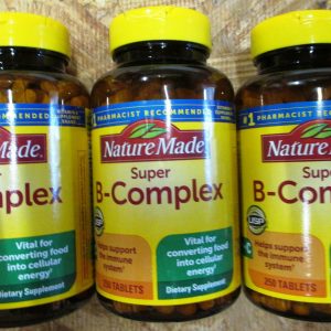 3 Pack Nature Made Super B Complex with Vitamin C and Folic Acid, 250 Tablets Ea