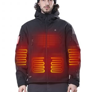 DEWBU Heated Jacket with 12V Battery Pack Outdoor Soft Electric Heating Coat /SM