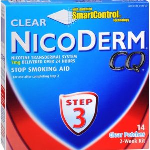 NicoDerm CQ Clear Patches Step 3, 7 mg, 14 Each, Exp 8/23