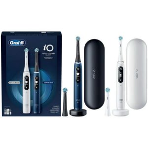 Oral-B iO Series 7 Electric Toothbrush  Sapphire Blue & White Alabaster (2 Pack)