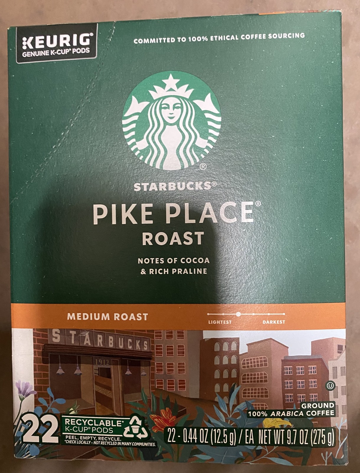 4 Pack of 22 Starbucks Pike Place Roast Coffee K-Cup Pods, Med Roast, BB 2/26